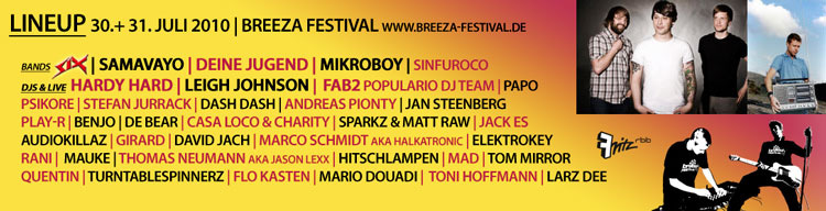 LineUp Breeza Festival 2010